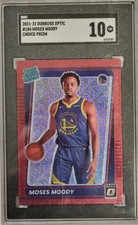 Moses Moody Donruss Optic Rated Rookie Choice Prizm Red Mojo SGC 10 (Card 184)