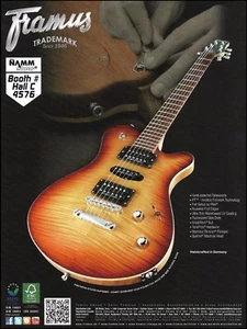 Framus Panthera Studio Supreme Honey Sunburst guitar advertisement 8x11 ad print - Picture 1 of 3