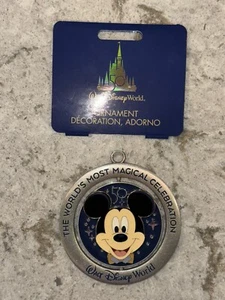Disney World 50th Anniversary Mickey Splash Mountain Metal Spin Ornament NWT! - Picture 1 of 4