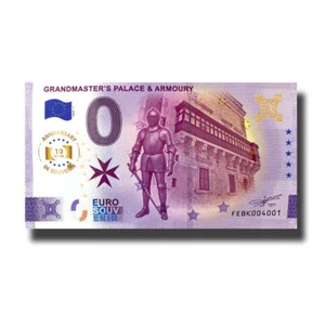 Billete de recuerdo de 0 euros aniversario Palacio del Gran Maestro y Armería Malta FEBK - Imagen 1 de 2