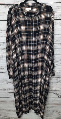 Camisa xadrez manga longa TREASURE & BOND preta xadrez Danville feminina 2X - Imagem 1 de 4