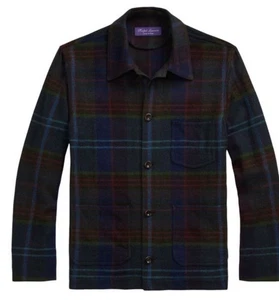 Ralph Lauren Purple Label Men Shadow Plaid Shirt Jacket Size L New $2995 Italy - Picture 1 of 14