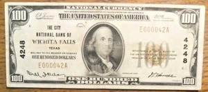 1929 $100 Wichita Falls TX - Picture 1 of 3
