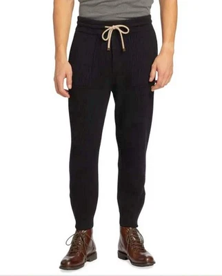 $4,395 NWT  Brunello Cucinelli Black Ribbed 100% Cashmere Joggers Sweatpants S - Image 1 of 4