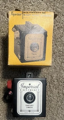 老式 20 世纪 50 年代 IMPERIAL SIX TWENTY SNAP SHOT 相机带盒 — 第 1/4 张图片
