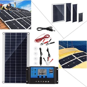 Panel Solar 10/15/20/25W Doble USB + Cargador Solar + Cable Clip Cocodrilo + Kit de Línea DC - Imagen 1 de 1