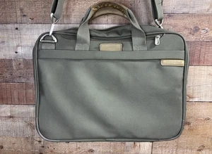 Briggs & Riley Travel Ware Laptop Bag VB403X-4 16"x13" Olive Nylon Briefcase - Picture 1 of 16