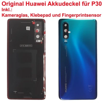 Original Huawei Backcover für Huawei P30 Akkudeckel Inkl. Fingerprintsensor Blau - Bild 1 von 2