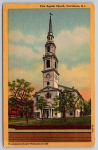 Vintage First Baptist Church Providence RI Postcard Founded Roger Williams 1638 - Picture 1 of 2