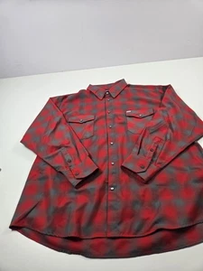 Dixxon Camicia Uomo 4XL Rosso Grigio Pulaski Flanella Plaid Manica Lunga Snap Front - Foto 1 di 12