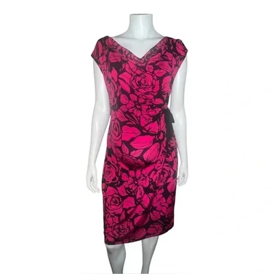 Motherhood Maternity Pink Black Floral Dress Sleeveless Stretch Side Tie M NWT - Image 1 of 4
