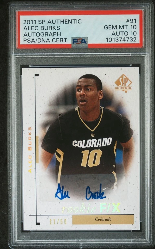 2011-12 Upper Deck Authentic SP #91 ALEC BURKS AUTO Colorado | PSA 10 | POP 1 - Image 1 of 4