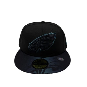 New Era 59Fifty Fitted Hat Philadelphia Eagles Black/Green Logo Cap Size 7 1/8 - Bild 1 von 13