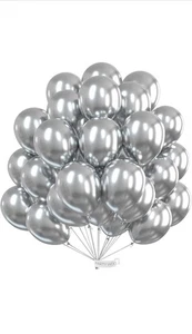 Chrome latex balloons Qualatex 11in 100pcs Silver - Picture 1 of 5