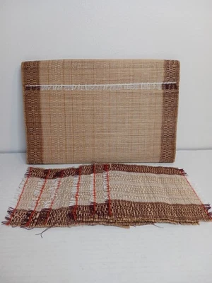 Bamboo/Cotton Thread Placemats & Coasters (Washable) SET of 4 India 20" x 12' - Image 1 of 4