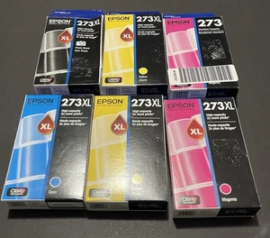 Genuine EPSON 273XL High Capacity Cartridge Photo Black Yellow Magenta Cyan Lot - Picture 1 of 11