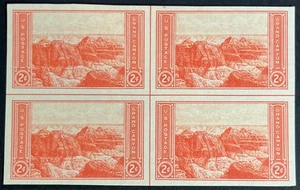 U.S. Scott #757, Imperf Centerline Block of 4, Grand Canyon, Arizona Issue, ExF - Picture 1 of 2