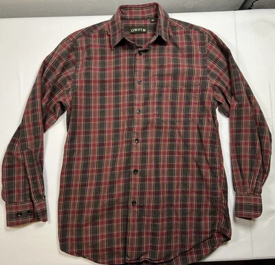 Camisa Orvis Luxury Algodón y Lana Merino Franela Abotonada Hombres S Multicolor A Cuadros Foto 1 de 4