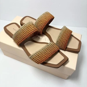 Alexandre Birman Orange and Tan Sandals with Woven Design size 40 - Picture 1 of 15