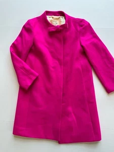 J. Crew Crewcuts Girls Wool Blend Bow Coat Hot Pink Size 12 - Picture 1 of 6