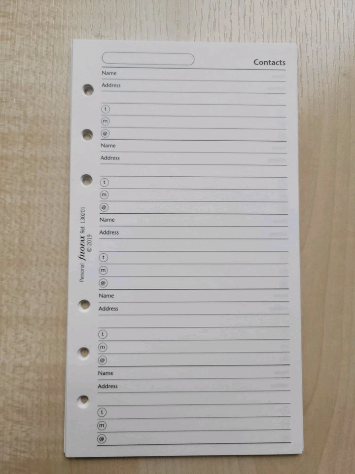 Filofax 130201 Personal Adresseinlage Englisch /8 Blatt Weiß  - Bild 1 von 1