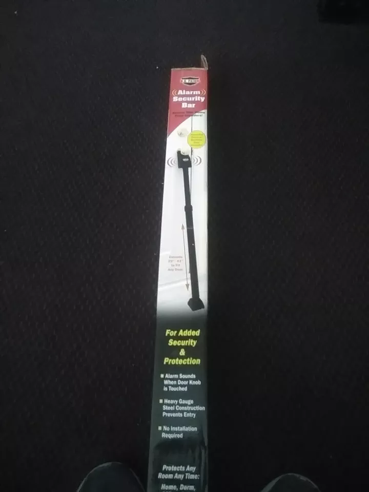 U.S. Patrol Adjustable Door Bar Security Electric Sound Alarm Safety Bar Black - Image 1 of 2