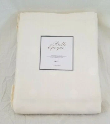 Saia de cama Belle Epoque 300 pontos TC 100% algodão penteado marfim solteiro nova na embalagem - Imagem 1 de 4