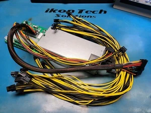 1100W WATT POWER SUPPLY RIG GPU MINING 12 PCIe CABLES PICO 24PIN ATX SATA PSU - Picture 1 of 7