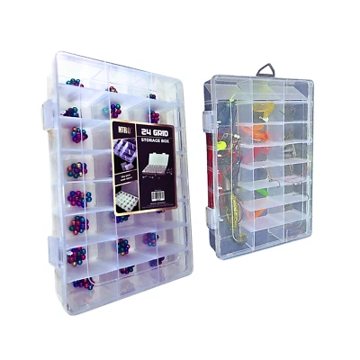 Storage Box Plastic Container Adjustable Compartment Slot Craft Organizer Case - Image 1 of 4