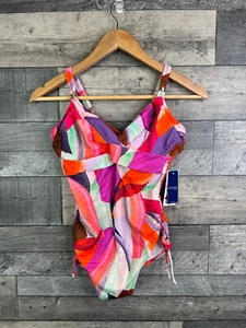 Fantasie Swimsuit Size 32DD Pink Aguada Beach Sunrise Twist Front Swimming 1 Pc - Picture 1 of 11