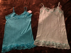 Y2K Bongo Lace Seamless Cami Lot of 2 Juniors Size M - Picture 1 of 8