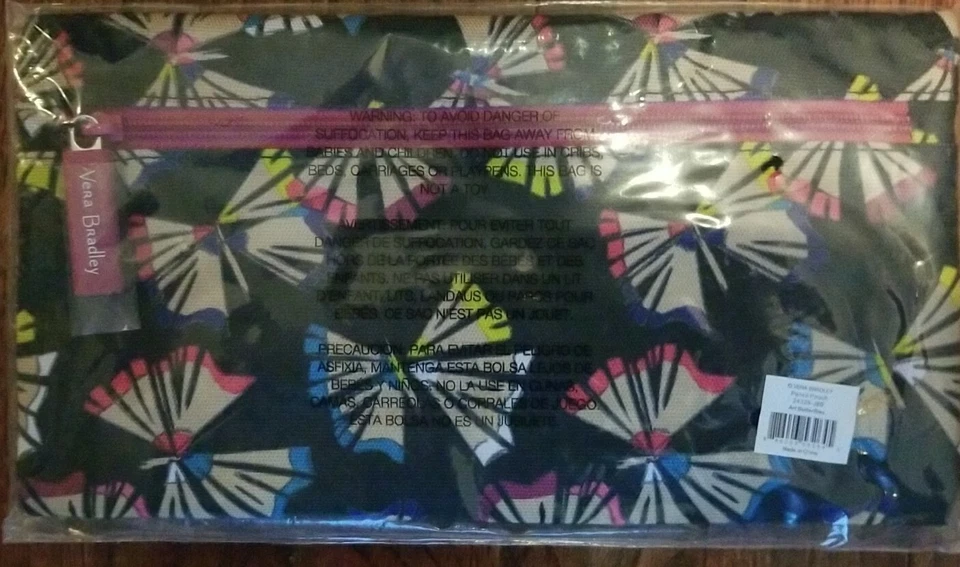 Vera Bradley Pencil Pouch in Art Butterflies Pattern With 2 Zippers