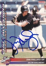 DAN PHILLIPS SALEM AVALANCHE SIGNED 2001 CHOICE MARKETING MINOR LEAGUE CARD