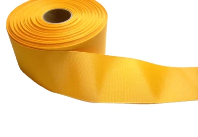Yellow Gold Grosgrain Ribbon 2 1/4 inches wide x 7 yards Offray Polyester B55 - Image 1 of 3