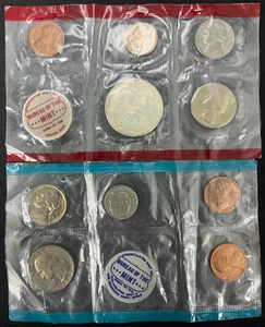 1969 US Mint Set with 40% Silver Kennedy half dollar 10 coins NO ENVELOPE - Picture 1 of 2