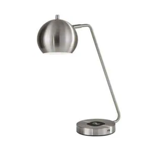Emerson 20.5 in. Brushed Steel LED Desk Lamp with Qi Wireless Charging - Picture 1 of 3