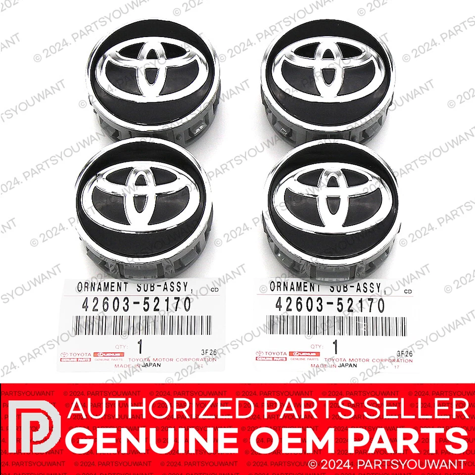 GENUINE OEM TOYOTA PRIUS COROLLA GLOSS BLACK WHEEL HUB CENTER CAP 42603-52170