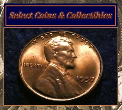 1957-P Lincoln Wheat Cent With Multi Die Cracks/Breaks Uncirculated BU No-621 - Image 1 of 4