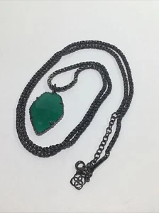 Kendra Scott Corla Green / Black Pendant Necklace CJ1-8 - Picture 1 of 5