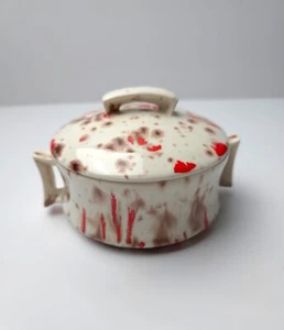Vintage Arnels bedeckt orange und braun Splatter Tropf bedeckt Schale MCM Retro - Bild 1 von 17