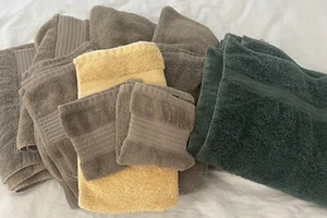 Ralph Lauren Bath Towel Solid Green Yellow 10 Piece Set - Picture 1 of 12