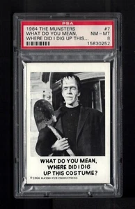 1964 LEAF THE MUNSTERS CARD #7 PSA 8 NM-MT HERMAN MUNSTER WHAT DO YOU MEAN... - Picture 1 of 2
