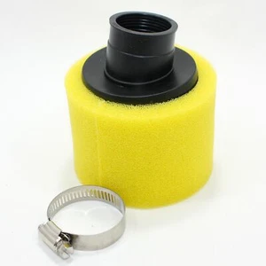 YELLOW 35mm Angle Bent Foam Air Filter Pod Cleaner PIT Quad Dirt Bike ATV Buggy - Picture 1 of 3