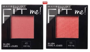 LOT OF 2 MAYBELLINE FIT ME BLUSH, # 45 PLUM & #55 BERRY, 1 EACH - PACK OF 2 - Picture 1 of 2