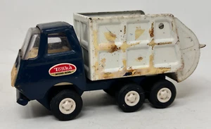 Vintage Tonka Mini Garbage Truck Blue Sanitation Pressed Steel Tipper Bin. - Picture 1 of 6