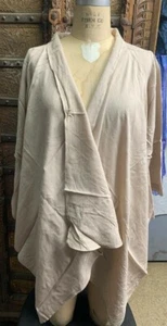 KIMONO CARDIGAN JACKET TOP cotton Free SIZE Women's khaki beige cover-up spring - Picture 1 of 3