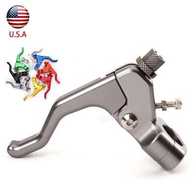 Aluminum CNC Short Stunt Clutch Lever Performance Cable 1 Finger Pull 7/8" Gray Foto 1 de 4