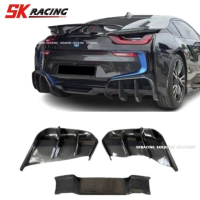 Difusor labio parachoques trasero fibra carbono real para bmw i8 2014-20 kit carrocería nuevo estilo Foto 1 de 4