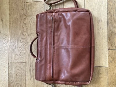 Visconti Oxblood Leather Satchel Messenger Bag - Image 1 of 4