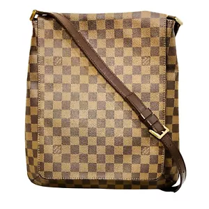 Louis Vuitton Damier Ebene Musette Salsa GM Crossbody Bag Brown Designer - Picture 1 of 19